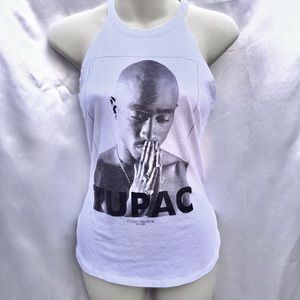 Tupac girls white tank top